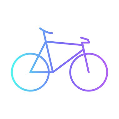 Bicycle Transportation Icons with purple blue outline style