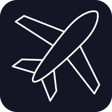 Air plane Transportation Icons with black filled outline style
