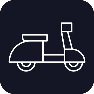 Motorcycle Transportation Icons with black filled outline style