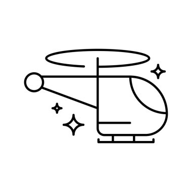 Helicopter Transportation Icons with black outline style
