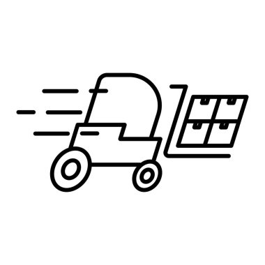 Forklift Transportation Icons with black outline style