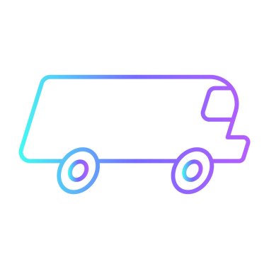 Van Transportation Icons with purple blue outline style