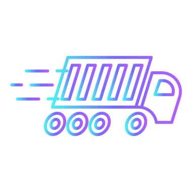 Cargo Transportation Icons with purple blue outline style