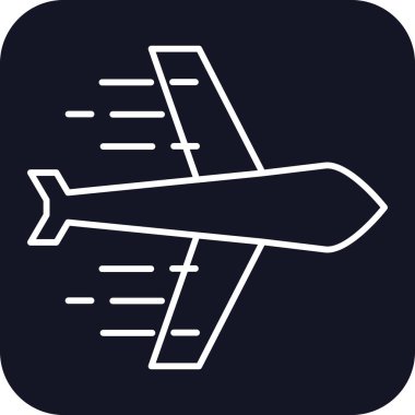 Plane Transportation Icons with black filled outline style