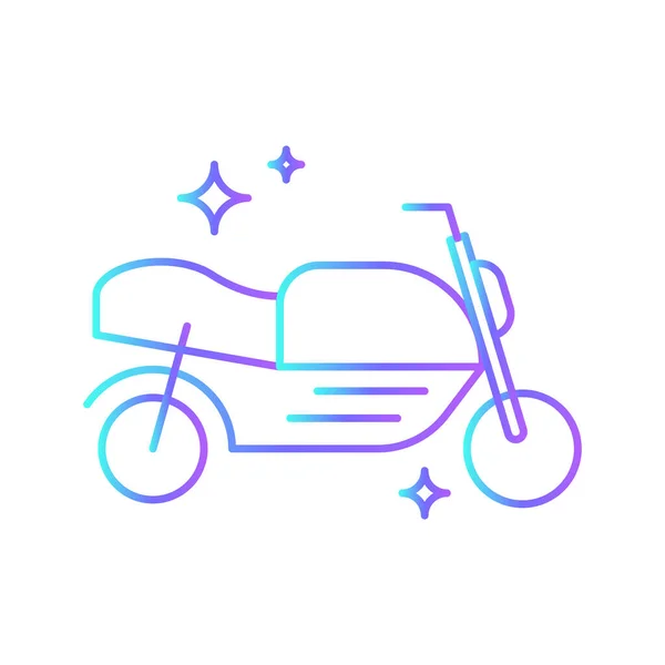 Motorcycle Transportation Icons with purple blue outline style