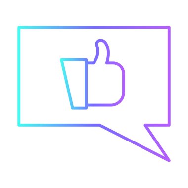 Good review Feedback Icons with purple blue outline style. Thin line icon related to feedback, rating, testimonials, quick response, satisfaction and more. Simple web icon. Vector illustration