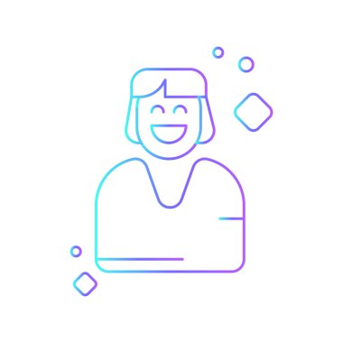 Customer satisfaction Feedback Icons with purple blue outline style. Thin line icon related to feedback, rating, testimonials, quick response, satisfaction. Simple web icon. Vector illustration