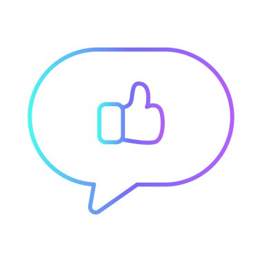 Like Feedback Icons with purple blue outline style. Related to Feedback, Rating, Like, Dislike, Comment, Good Bad Sign, Yes No icons. Vector illustration