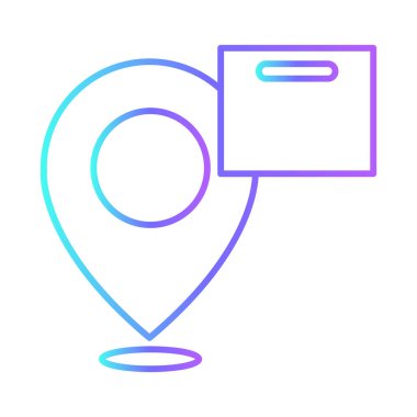 Location delivery delivery service icons with purple blue outline style. Shipping logistics symbol sign. Simple vector illustration. Related to package, fee, fast courier