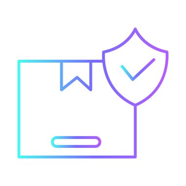 Secure delivery delivery service icons with purple blue outline style. Shipping logistics symbol sign. Simple vector illustration. Related to package, fee, fast courier