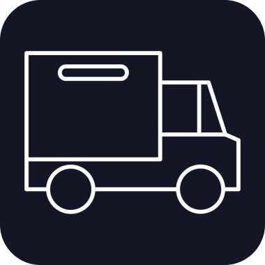 Delivery truck delivery service icons with black outline style. Shipping logistics symbol sign. Simple vector illustration. Related to package, fee, fast courier