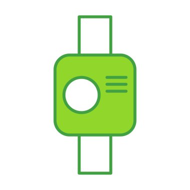 Smart watch technology icon with green outline style. Concept, digital, data, abstract, network, internet, tech. Vector Illustration