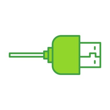 USB technology icon with green outline style. Concept, digital, data, abstract, network, internet, tech. Vector Illustration