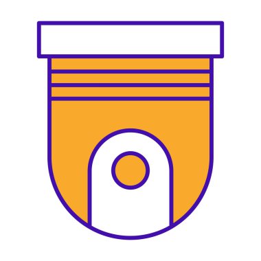 CCTV technology icon with orange blue outline style. Concept, digital, data, abstract, network, internet, tech. Vector Illustration