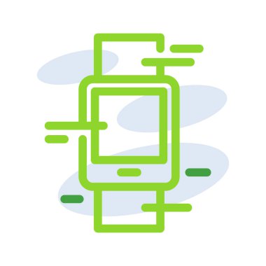 Smart watch technology icon with green outline style. Concept, digital, data, abstract, network, internet, tech. Vector Illustration