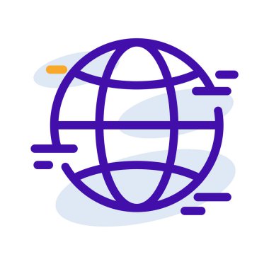Internet technology icon with orange purple outline style. Concept, digital, data, abstract, network, internet, tech. Vector Illustration
