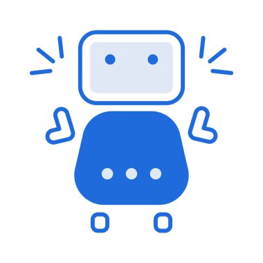 Robot technology icon collection with blue outline style. Concept, digital, data, abstract, network, internet, tech. Vector Illustration