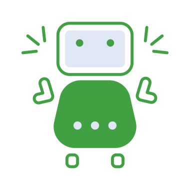 Robot technology icon collection with green outline style. Concept, digital, data, abstract, network, internet, tech. Vector Illustration