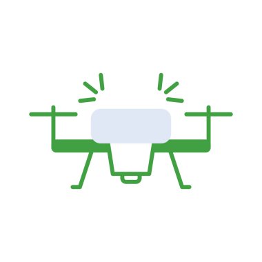 Drone technology icon collection with green outline style. Concept, digital, data, abstract, network, internet, tech. Vector Illustration