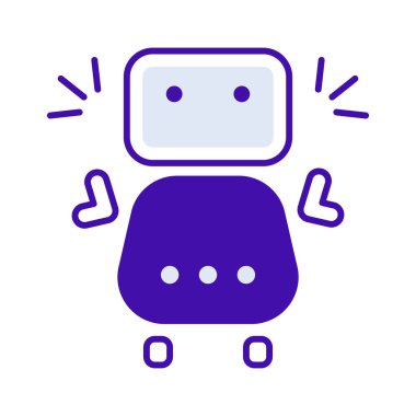 Robot technology icon collection with purple outline style. Concept, digital, data, abstract, network, internet, tech. Vector Illustration