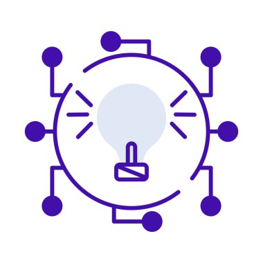 Innovation technology icon collection with purple outline style. Concept, digital, data, abstract, network, internet, tech. Vector Illustration