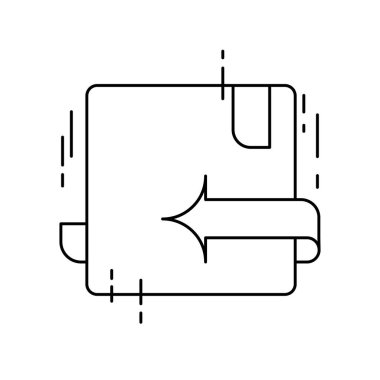 Refund delivery service icons with black outline style. Shipping logistics symbol sign. Simple vector illustration. Related to package, fee, fast courier