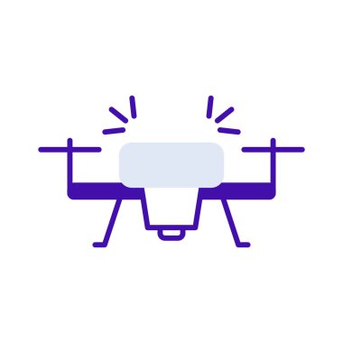 Drone technology icon collection with purple outline style. Concept, digital, data, abstract, network, internet, tech. Vector Illustration