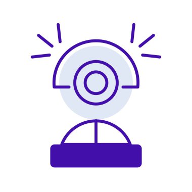 Webcam technology icon collection with purple outline style. Concept, digital, data, abstract, network, internet, tech. Vector Illustration