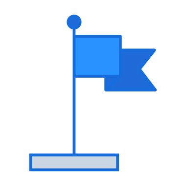 Goal business icon collection with blue outline style. symbol, set, web, line, technology, internet, design. Vector Illustration