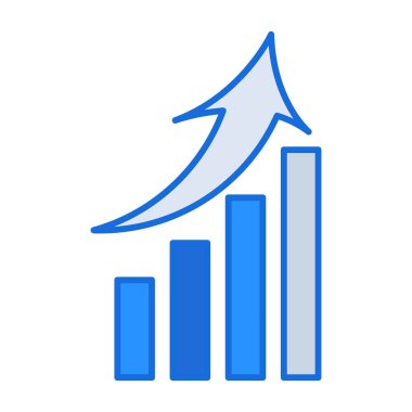 Graph business icon collection with blue outline style. symbol, set, web, line, technology, internet, design. Vector Illustration