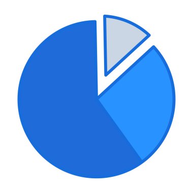 Pie chart business icon collection with blue outline style. symbol, set, web, line, technology, internet, design. Vector Illustration