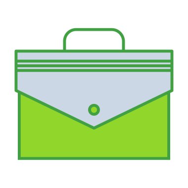 Briefcase business icon collection with green outline style. symbol, set, web, line, technology, internet, design. Vector Illustration