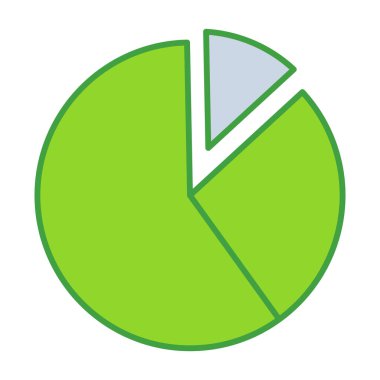 Pie chart business icon collection with green outline style. symbol, set, web, line, technology, internet, design. Vector Illustration