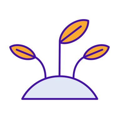 Growth business icon collection with purple orange outline style. symbol, set, web, line, technology, internet, design. Vector Illustration