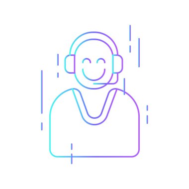 Customer service delivery service icons with purple blue outline style. Shipping logistics symbol sign. Simple vector illustration. Related to package, fee, fast courier