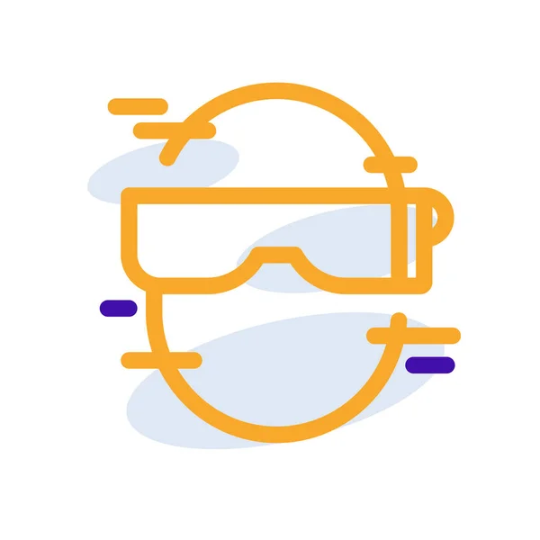 Піктограма Технології Google Glass Помаранчевим Фіолетовим Контуром Концепція Цифрові Дані — стоковий вектор