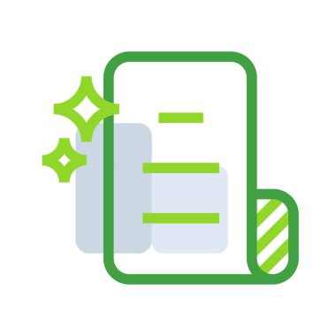 Bill business icon collection with green outline style. symbol, set, web, line, technology, internet, design. Vector Illustration