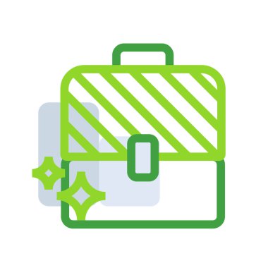 Office bag business icon collection with green outline style. symbol, set, web, line, technology, internet, design. Vector Illustration