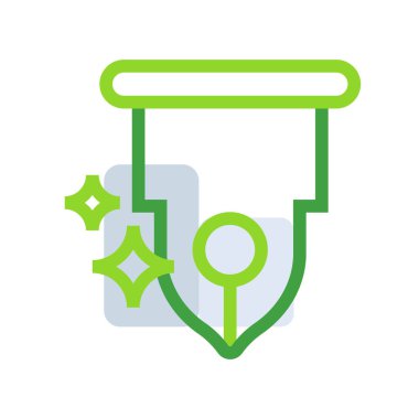 Ink pen business icon collection with green outline style. symbol, set, web, line, technology, internet, design. Vector Illustration