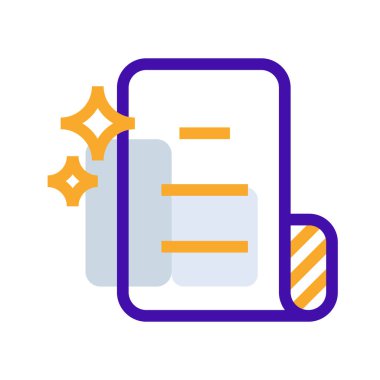 Bill business icon collection with purple orange outline style. symbol, set, web, line, technology, internet, design. Vector Illustration