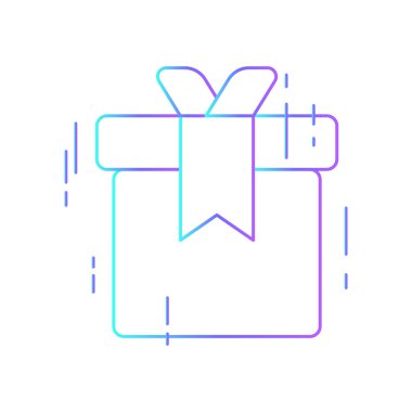 Parcel delivery service icons with purple blue outline style. Shipping logistics symbol sign. Simple vector illustration. Related to package, fee, fast courier