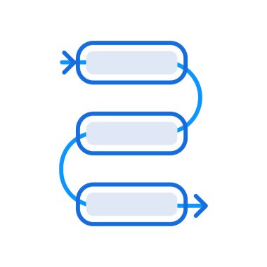 Process business icon with black outline style. symbol, set, web, line, technology, internet, design. Vector Illustration