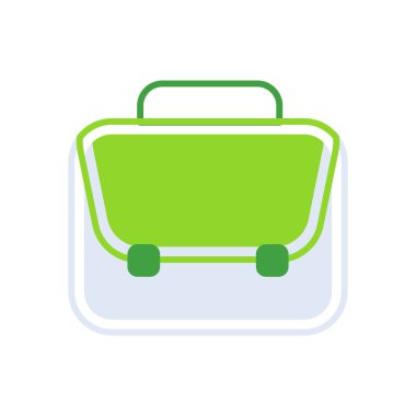 Briefcase business icon with green outline style. symbol, set, web, line, technology, internet, design. Vector Illustration