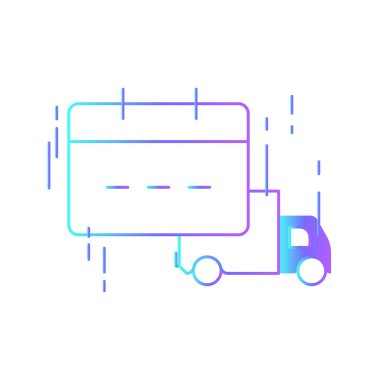 Schedule delivery delivery service icons with purple blue outline style. Shipping logistics symbol sign. Simple vector illustration. Related to package, fee, fast courier