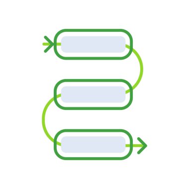 Process business icon with green outline style. symbol, set, web, line, technology, internet, design. Vector Illustration