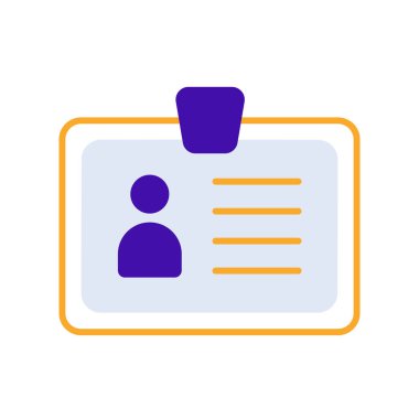 ID card business icon with purple orange outline style. symbol, set, web, line, technology, internet, design. Vector Illustration