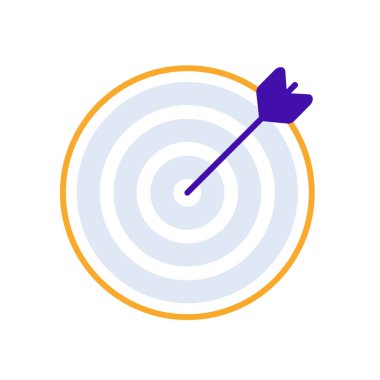 Target business icon with purple orange outline style. symbol, set, web, line, technology, internet, design. Vector Illustration