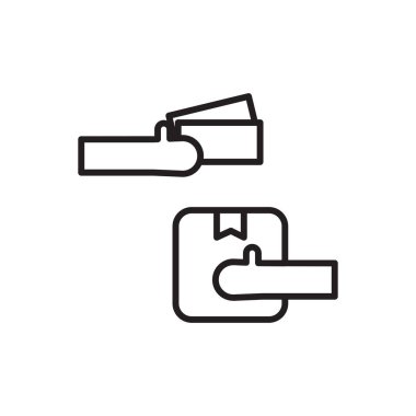 COD Cash On Delivery delivery service icons with black outline style. Shipping logistics symbol sign. Simple vector illustration. Related to package, fee, fast courier