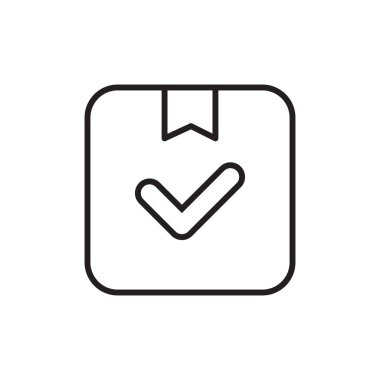 Delivered delivery service icons with black outline style. Shipping logistics symbol sign. Simple vector illustration. Related to package, fee, fast courier