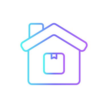 Home delivery delivery service icons with purple blue outline style. Shipping logistics symbol sign. Simple vector illustration. Related to package, fee, fast courier